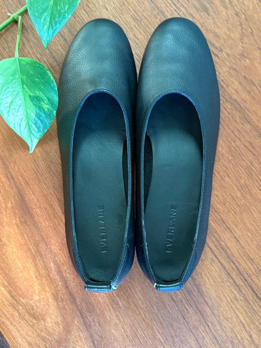 Everlane Black Leather Ballet Flats Size 8 - Picture 3 of 15